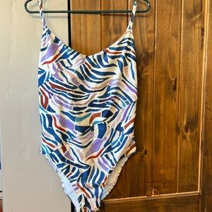 Summersalt Marina Watercolor Zebra Swimsuit, size 14
